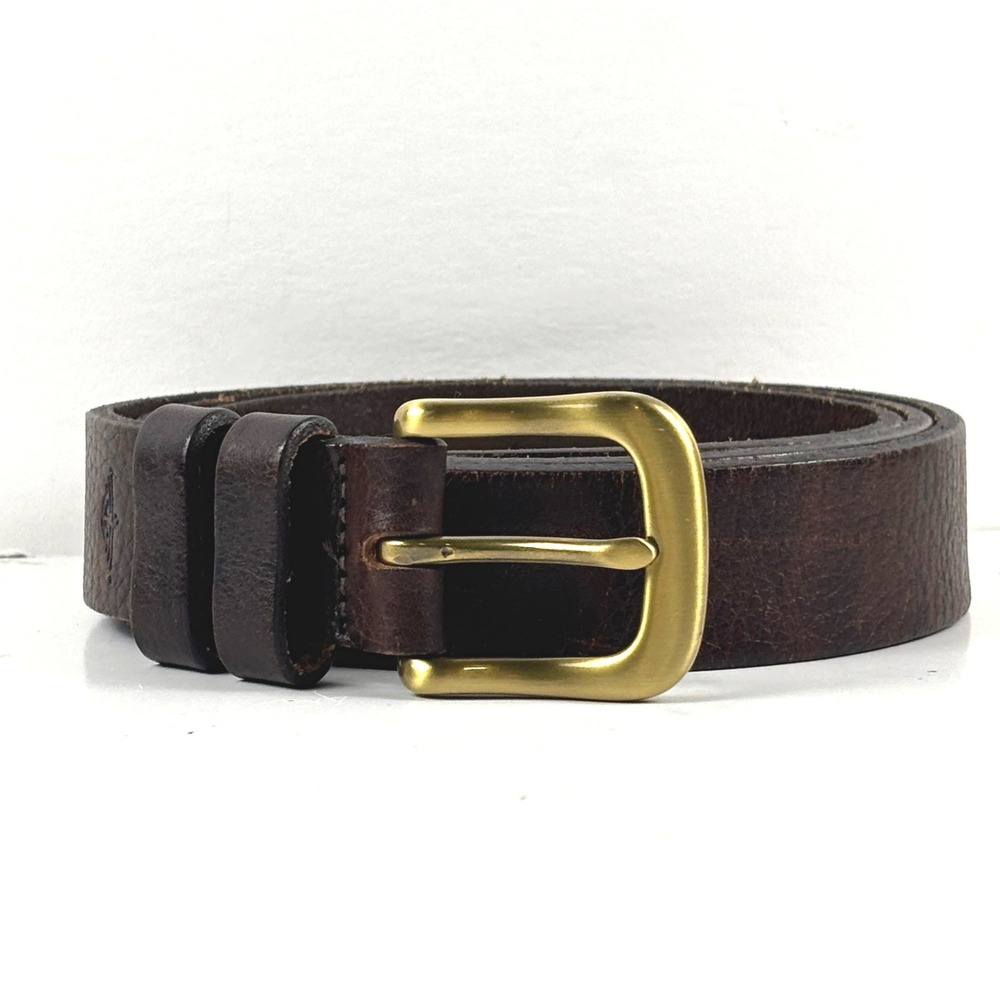 Dockers Leather Belt Mens 40 Brown Solid Brass‎ Buckle Casual Workwear Gorpcore